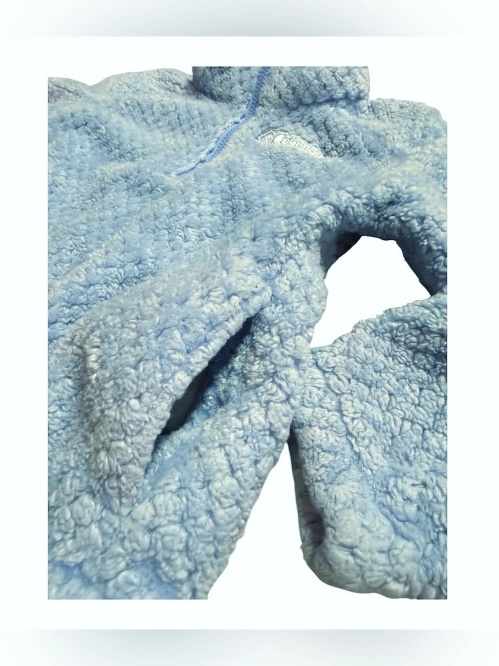 Columbia Cropped Pullover Quarter Zip Blue Fleece Size XS (6/7)